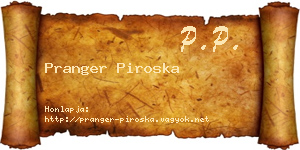 Pranger Piroska névjegykártya