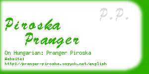 piroska pranger business card